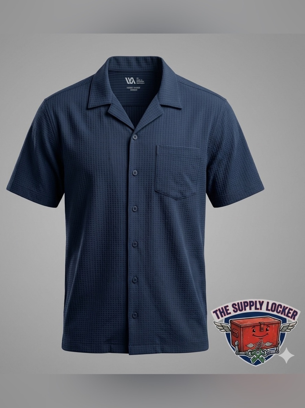 VRST Resort Short Sleeve Button Shirt XL Navy Stretch UPF 30 NWT